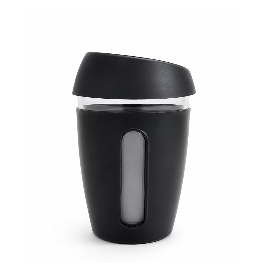 KasaCore 350ml Glass Coffee Mug with Dual Sip Lid