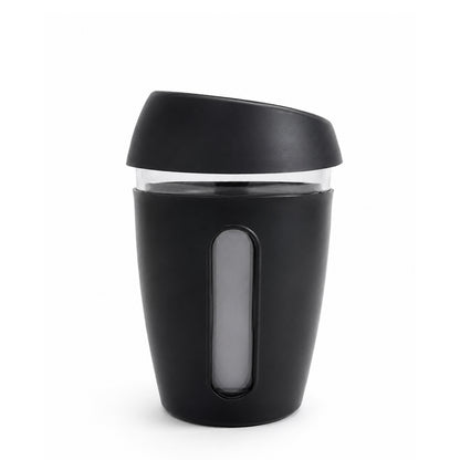 KasaCore 350ml Glass Coffee Mug with Dual Sip Lid