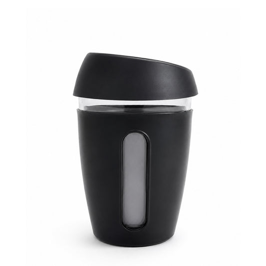 KasaCore 350ml Glass Coffee Mug with Dual Sip Lid