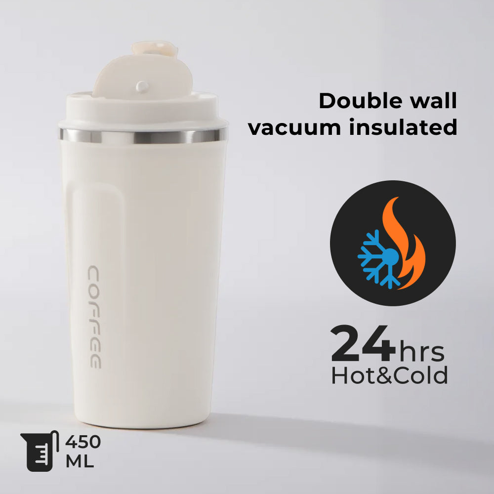 Coffee Tumbler - Double Wall Vacuum Insulated 450ml