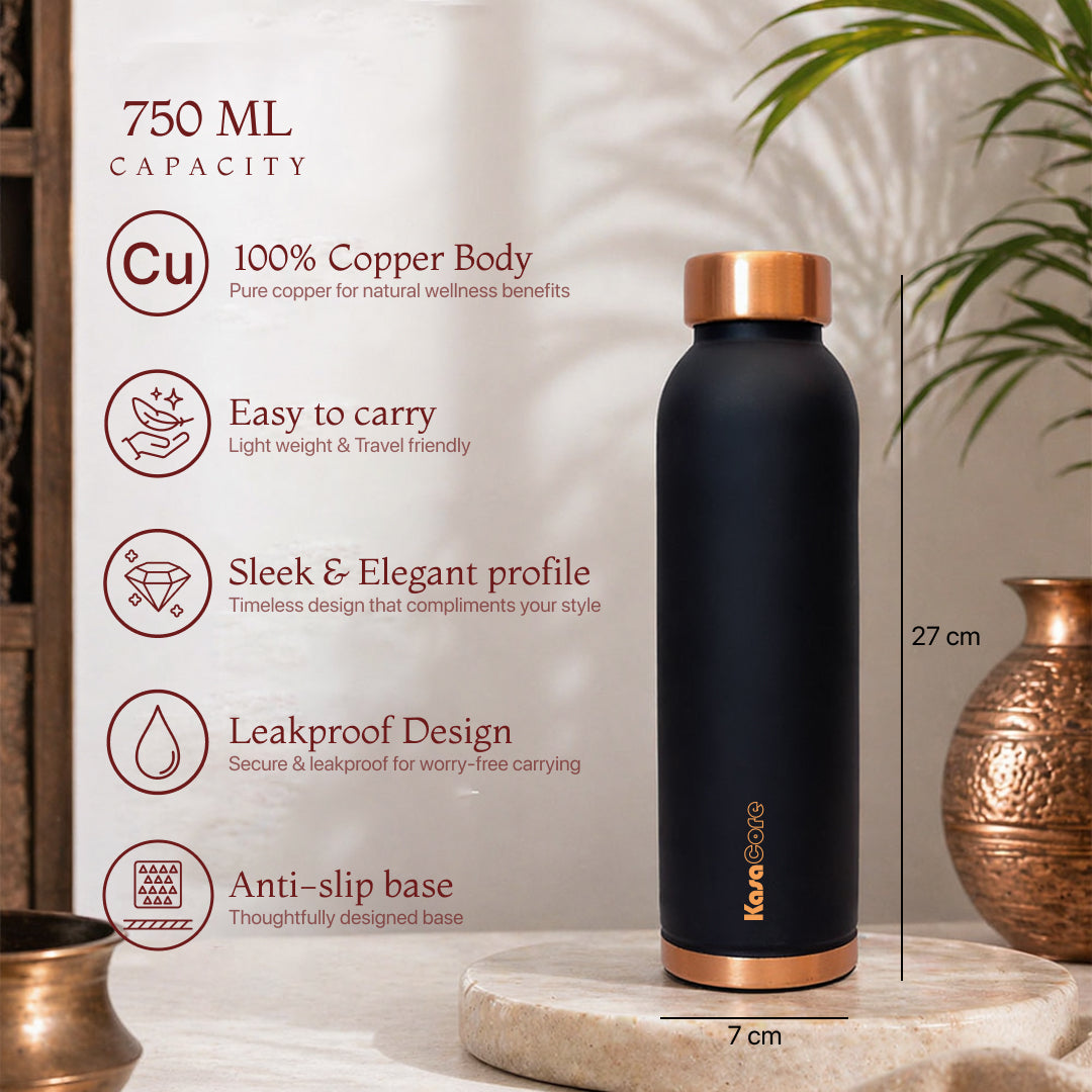 KasaCore Copper Water Bottle – 950ml