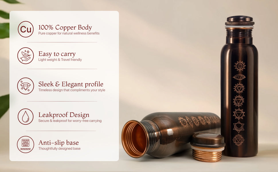 7 Chakra Copper Water Bottle – 950ml detail 5
