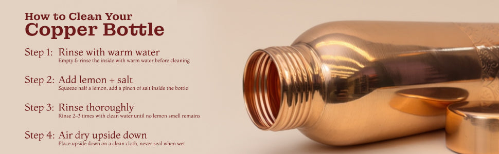 KasaCore Copper Engraved Mandala Water Bottle – 950ml detail 6
