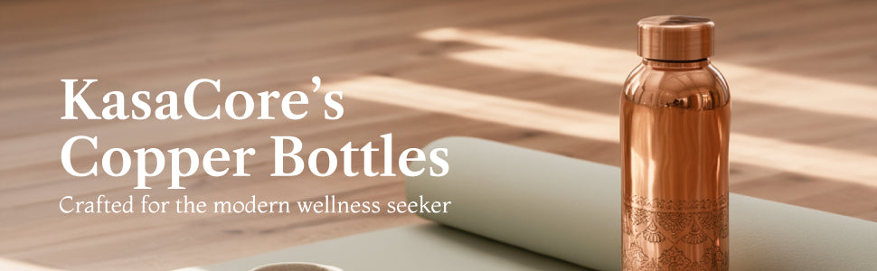 KasaCore Copper Engraved Mandala Water Bottle – 950ml detail 7