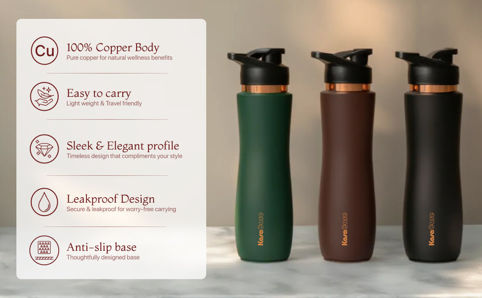 KasaCore Copper Sipper Bottle – 750ml detail 5