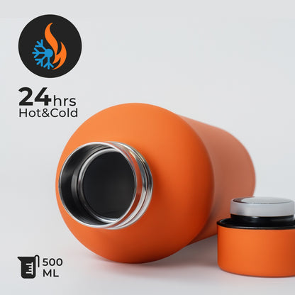Rubber Coated Insulated Water Bottle 500ml