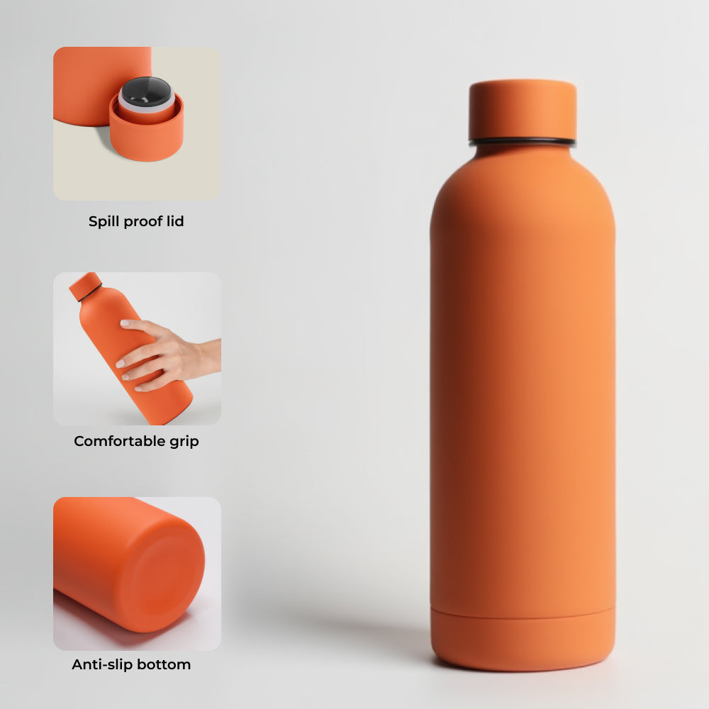 Rubber Coated Insulated Water Bottle 500ml