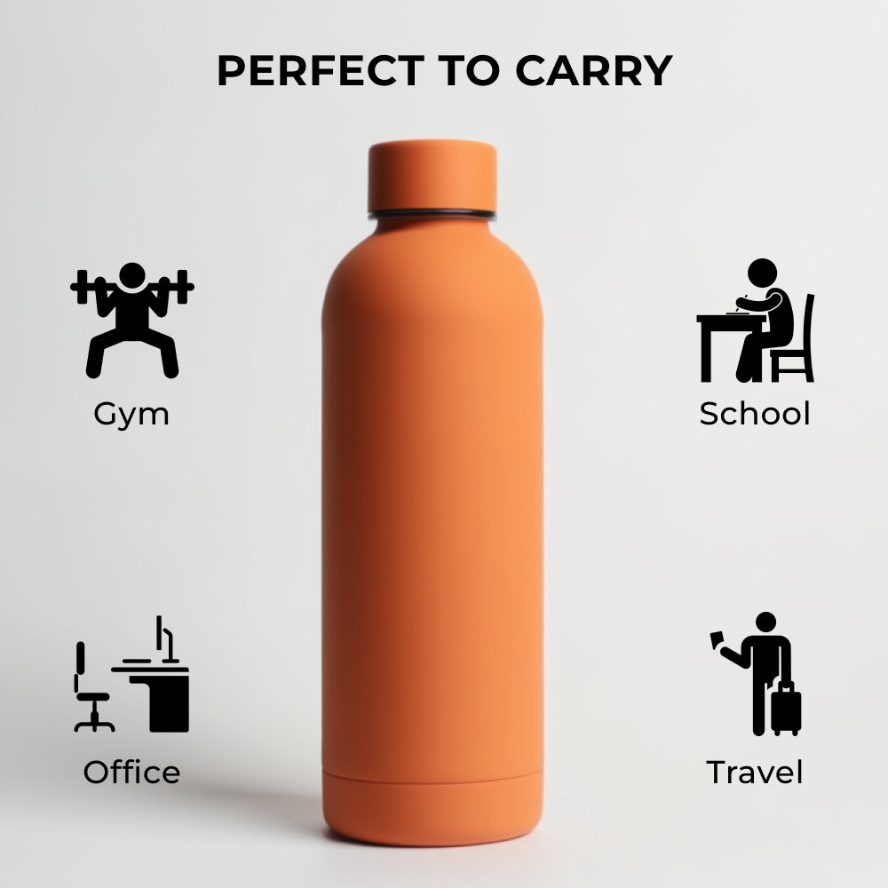 Rubber Coated Insulated Water Bottle 500ml