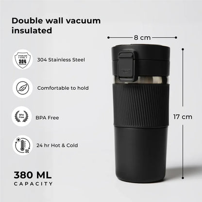 Push Tumbler – Insulated Travel Coffee Mug 380ml
