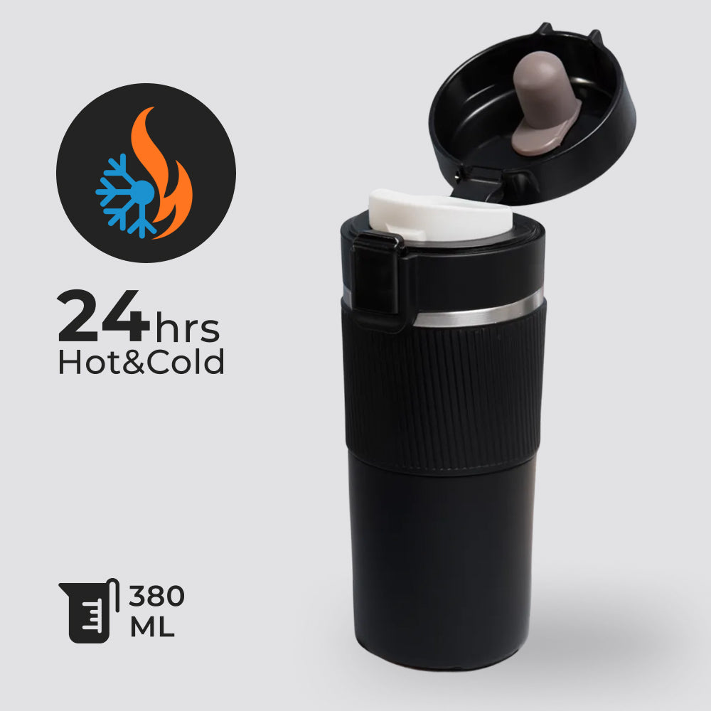 Push Tumbler – Insulated Travel Coffee Mug 380ml