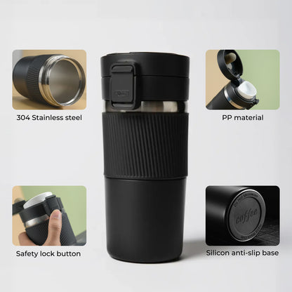 Push Tumbler – Insulated Travel Coffee Mug 380ml
