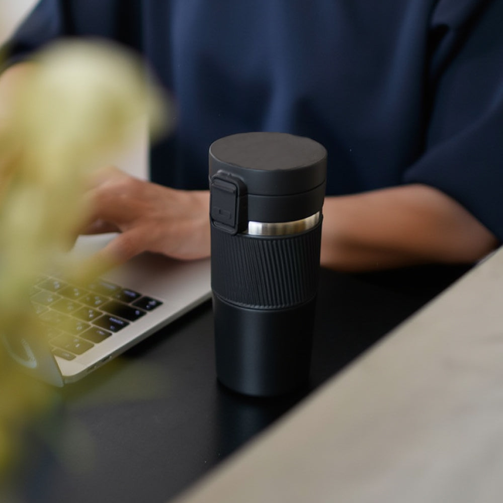 Push Tumbler – Insulated Travel Coffee Mug 380ml