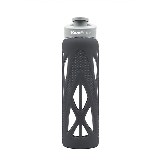 KasaCore 750ml Glass Water Bottle with Silicone Sleeve