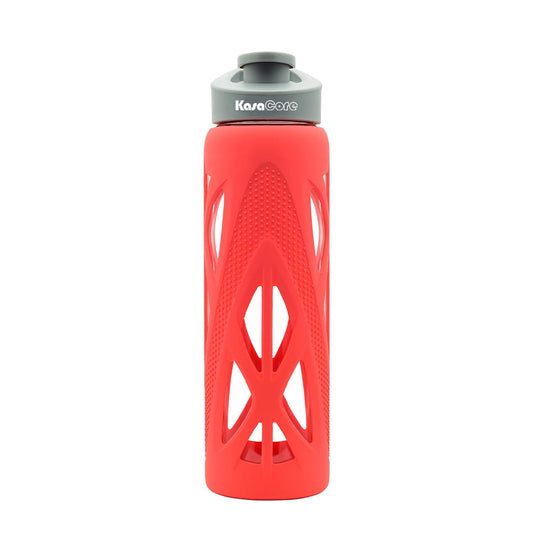 KasaCore 750ml Glass Water Bottle with Silicone Sleeve
