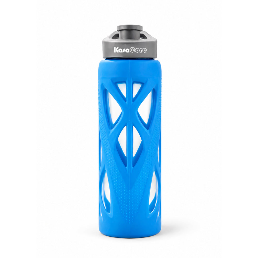 KasaCore 750ml Glass Water Bottle with Silicone Sleeve