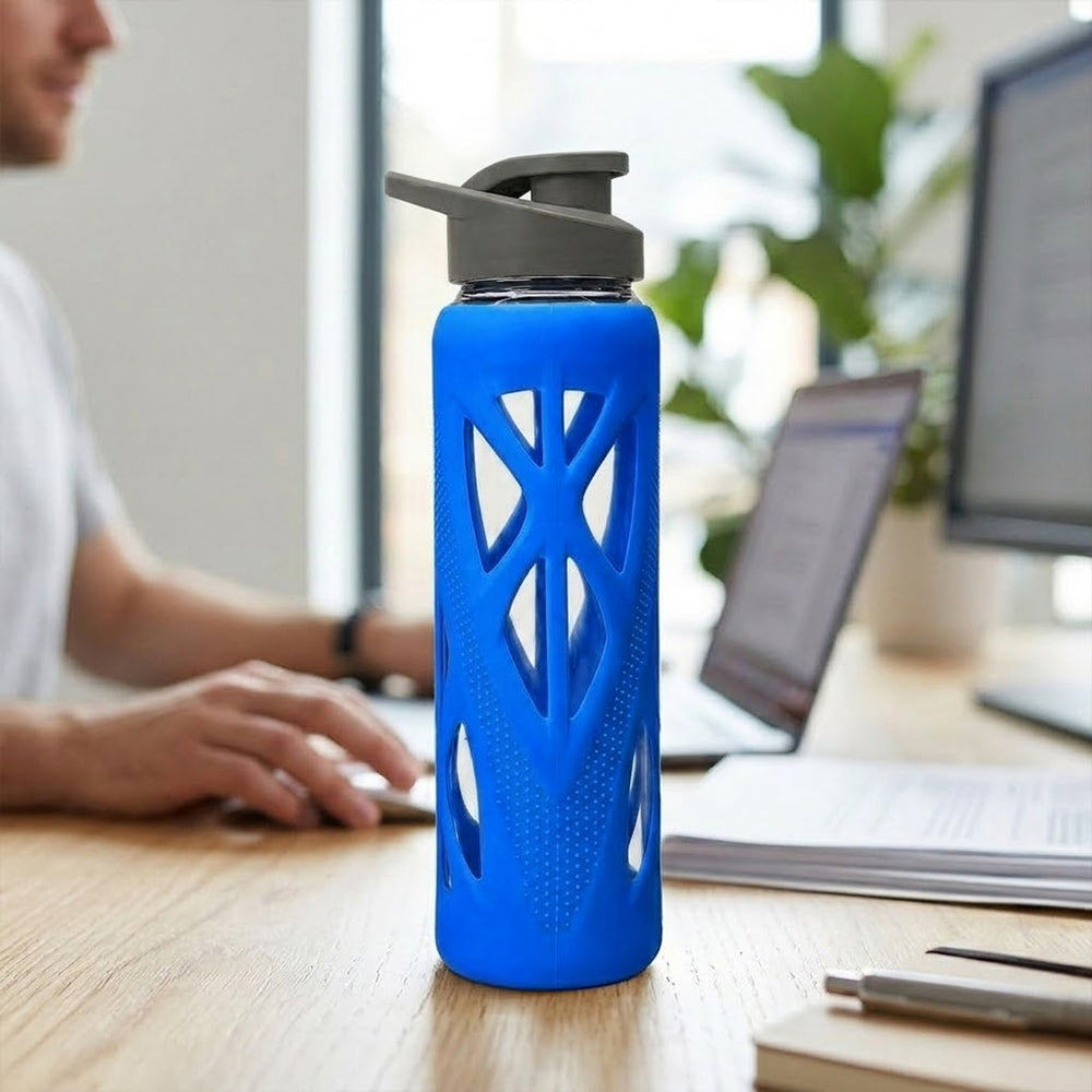 KasaCore 750ml Glass Water Bottle with Silicone Sleeve