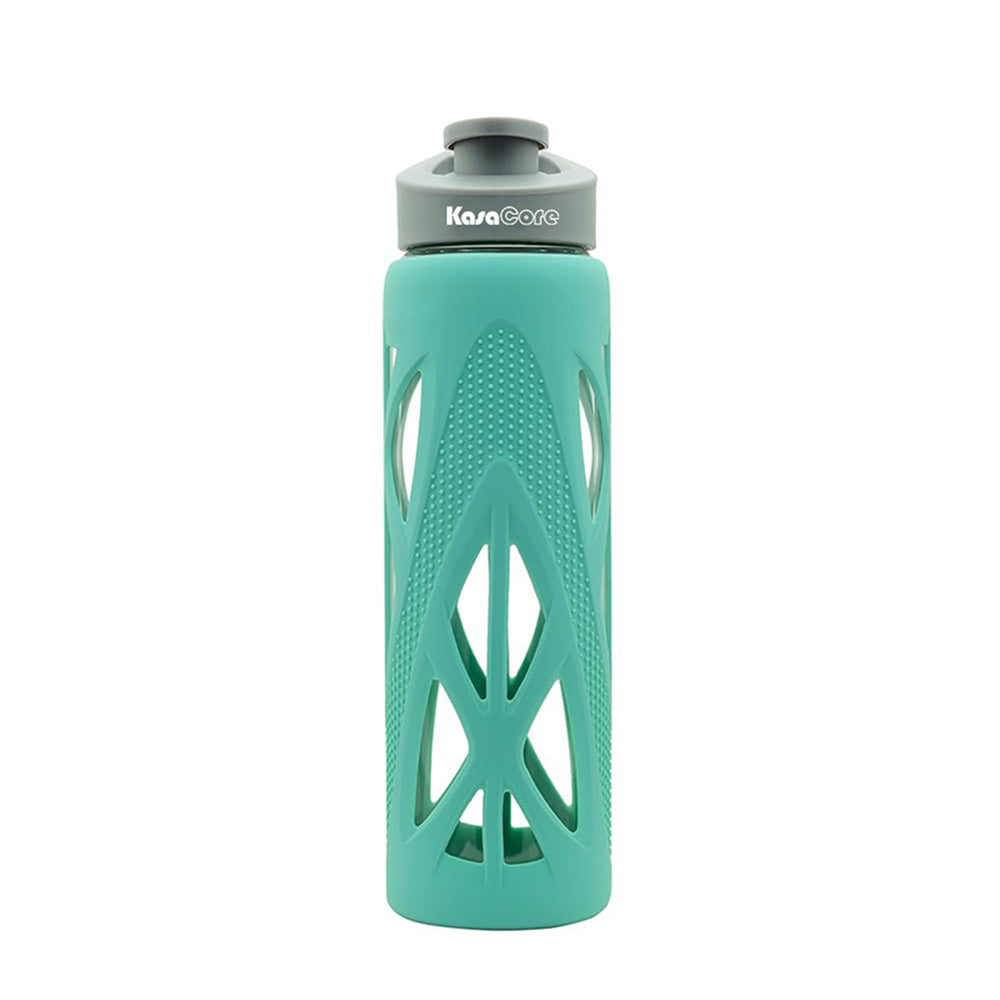 KasaCore 750ml Glass Water Bottle with Silicone Sleeve