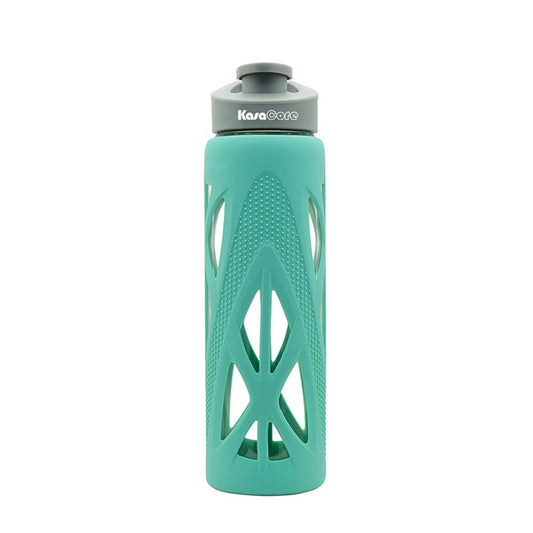 KasaCore 750ml Glass Water Bottle with Silicone Sleeve