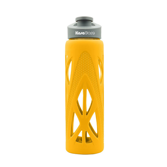 KasaCore 750ml Glass Water Bottle with Silicone Sleeve