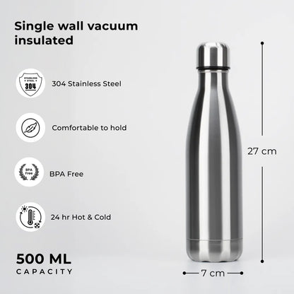 Steel Bottle – Single Wall Vacuum Insulated 500ml