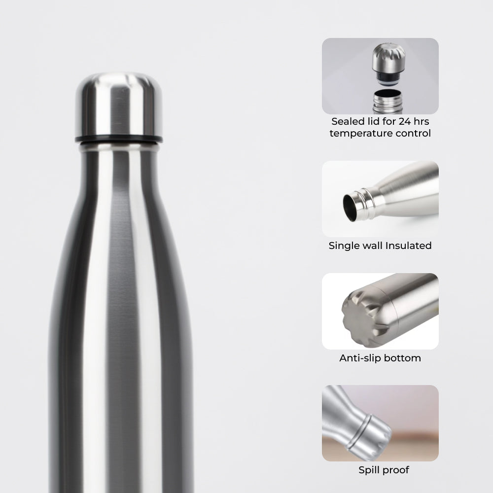 Steel Bottle – Single Wall Vacuum Insulated 500ml