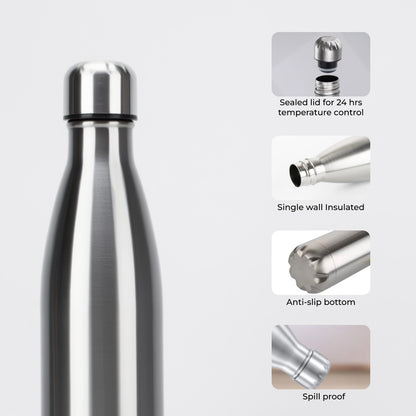 Steel Bottle – Single Wall Vacuum Insulated 500ml