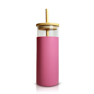 Glass Tumbler with Bamboo Lid & Straw