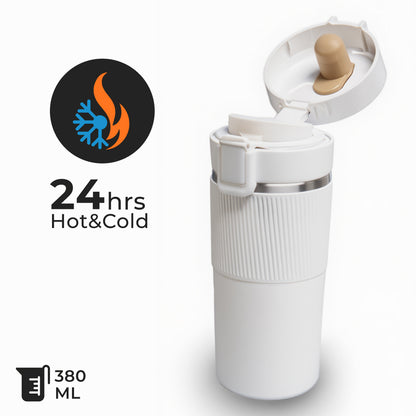 Push Tumbler – Insulated Travel Coffee Mug 380ml