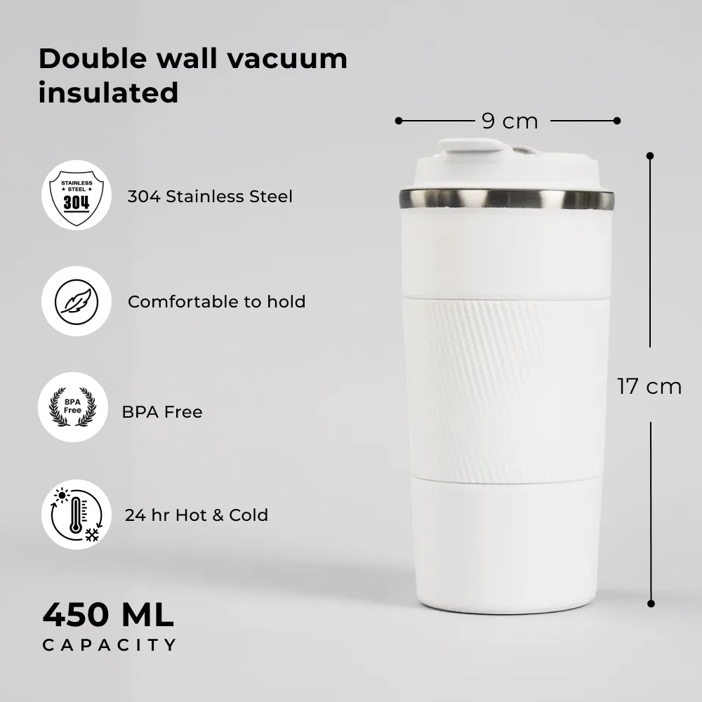 Travel Tumbler - Double Wall Vacuum Insulated 450ml