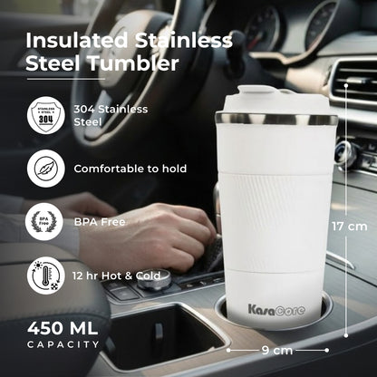 KasaCore 450ml Insulated Travel Coffee Mug with Grip