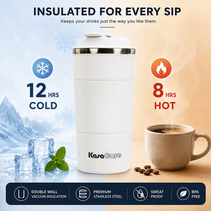 KasaCore 450ml Insulated Travel Coffee Mug with Grip