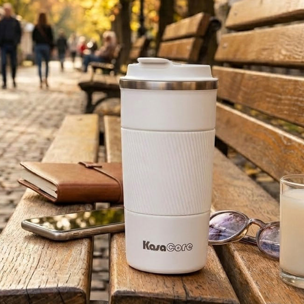 KasaCore 450ml Insulated Travel Coffee Mug with Grip