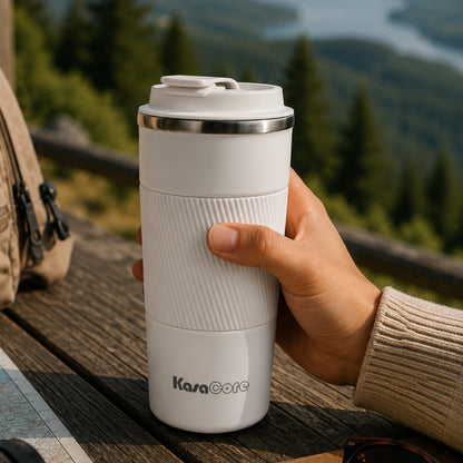 KasaCore 450ml Insulated Travel Coffee Mug with Grip